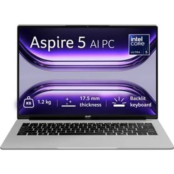 Acer Aspire 5 Metal AI PC, Backlit Keyboard Intel Core Ultra 5 125H