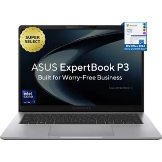ASUS ExpertBook P3 with AI PC IR Cam 1 Yr ADP Intel Core Ultra 7 255H