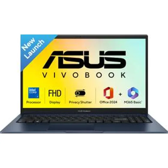 ASUS Vivobook 15 with Office 2024 + M365 Basic Intel Core 3 14th Gen 100U