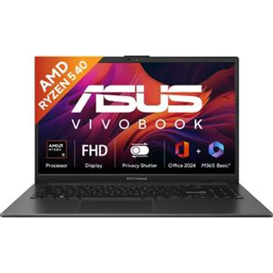ASUS Vivobook Go 15 with Office 2024 + M365 Basic* AMD Ryzen 5 40