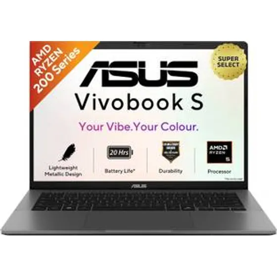 ASUS Vivobook S14 with Metallic Design, Gaming Grade CPU AMD Ryzen 5 220