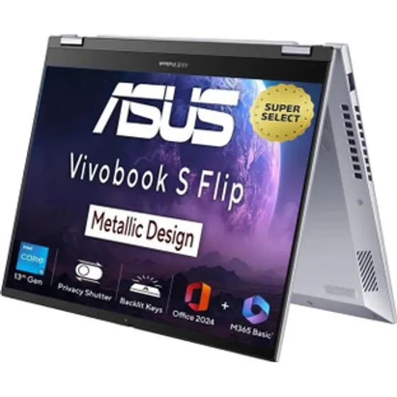 ASUS Vivobook S14 Flip with Touch Screen, Metallic Design, Intel Core i5 13th Gen 13420H