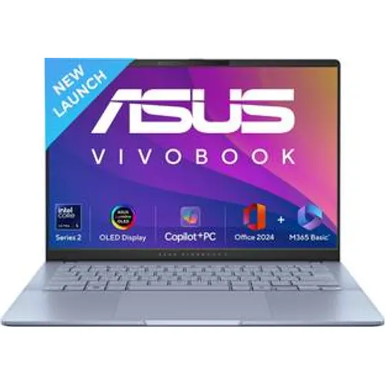 ASUS Vivobook S14 OLED , Copilot + PC, AI PC, Metal Body, Backlit Keyboard, Intel Core Ultra 5