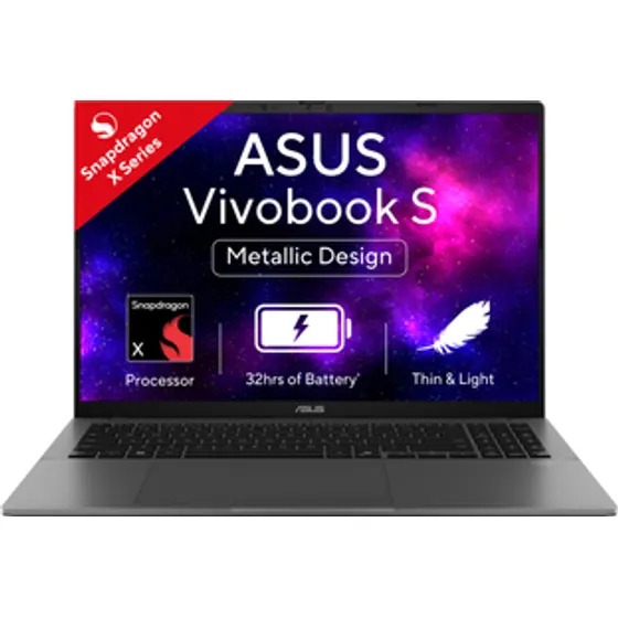 ASUS Vivobook S16 OLED with Backlit Keyboard, Metal Body*, Snapdragon X